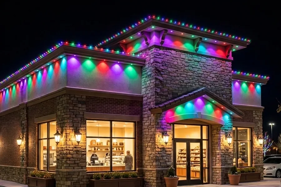 Permanent outdoor lighting installed on a home in Casa Grande, Arizona